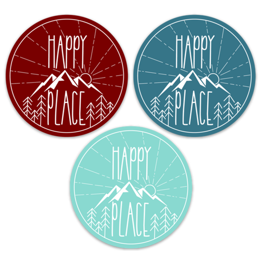 Happy Place Sticker - 3 Pack
