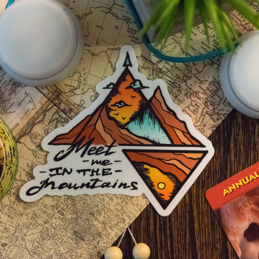 Meet Me In The Mountains Sticker