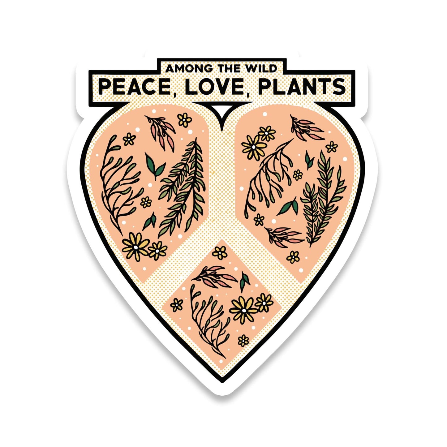 Peace Love & Plants Sticker