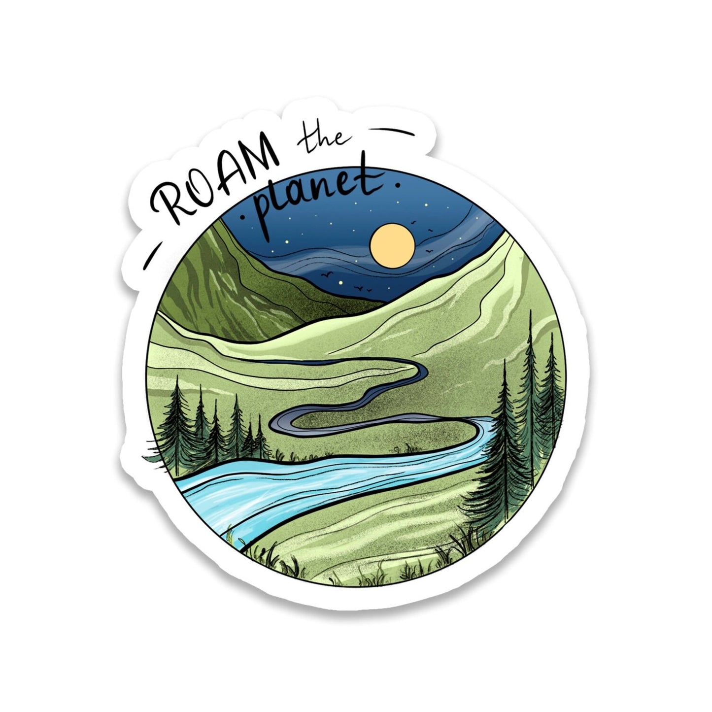 Roam The Planet Sticker