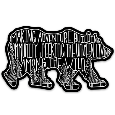 Bear Motto Sticker - Black