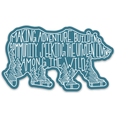 Bear Motto Sticker - Blue