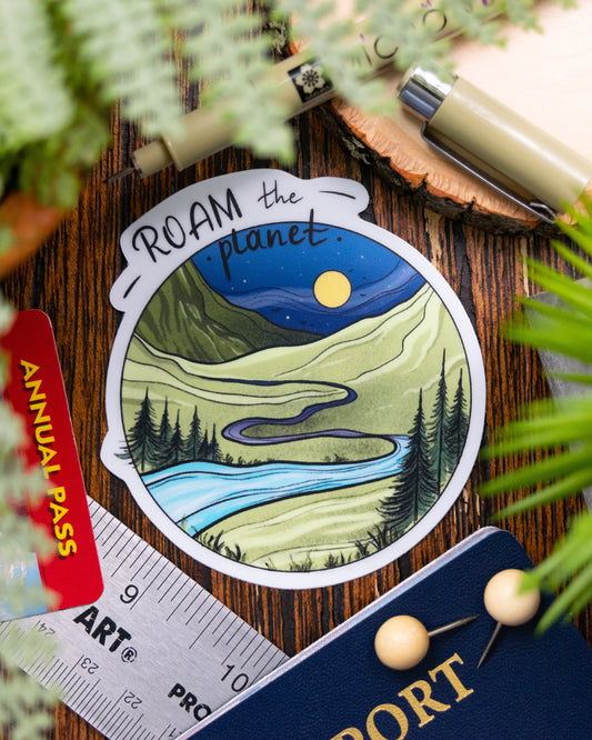Roam The Planet Sticker