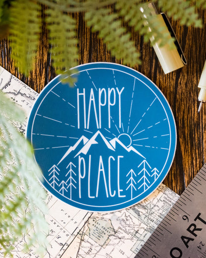 Happy Place Sticker - Blue