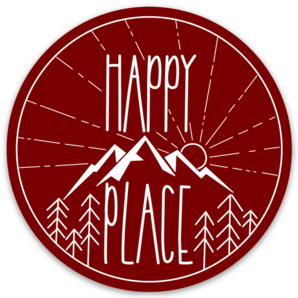 Happy Place Sticker - Maroon