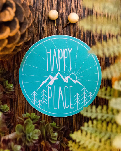 Happy Place Sticker - Teal