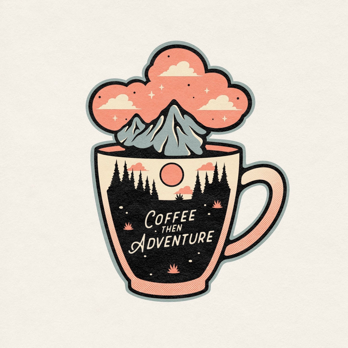 Coffee Then Adventure Sticker
